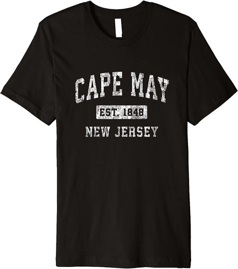 Discover Cape May New Jersey NJ Vintage Established Sports Design Premium T-Shirt