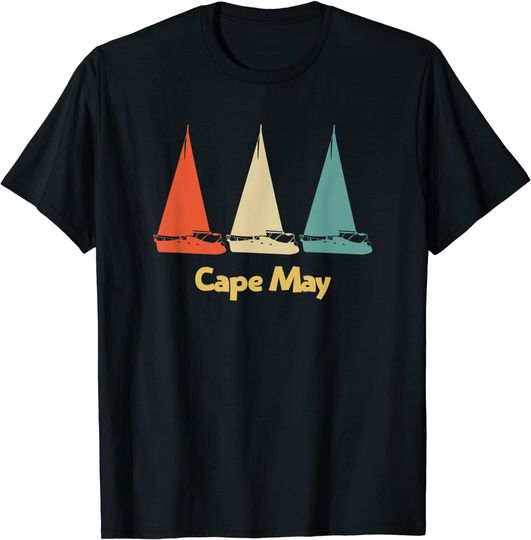 Discover Cape May Vintage Retro NJ Sailboat T-Shirt