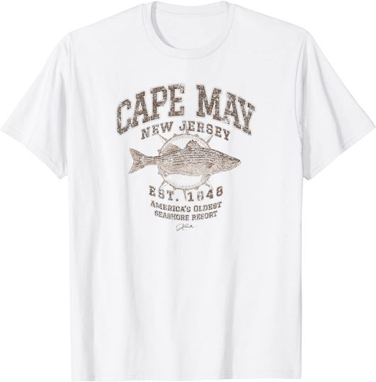 Discover Cape May, NJ, Striped Bass T-Shirt