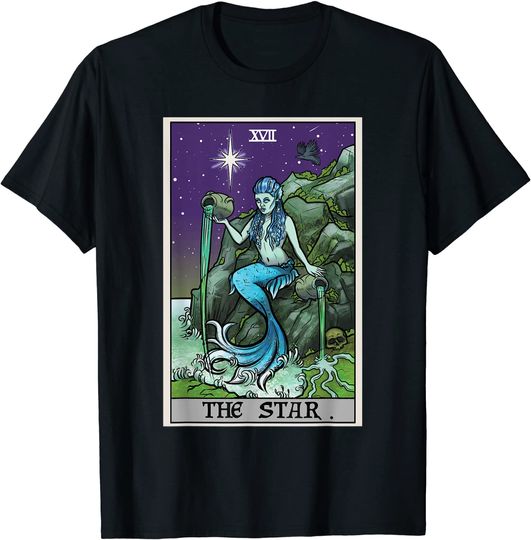 The Star Tarot Card Halloween Mermaid Witch Creepy Siren T-Shirt