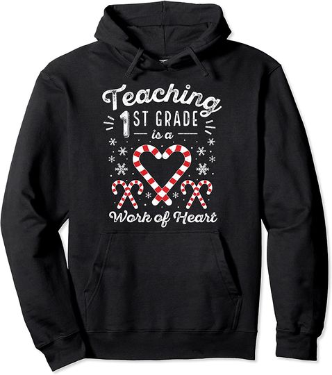 Christmas Candy First  Grade Teacher Hoodie