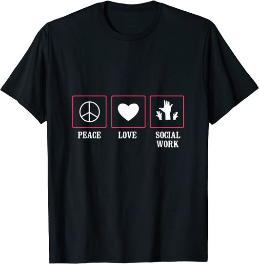Discover Peace Love Social Work Vintage T-Shirt