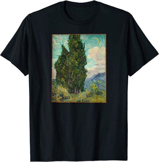 Van Gogh Cypresses Famous Art T-Shirt
