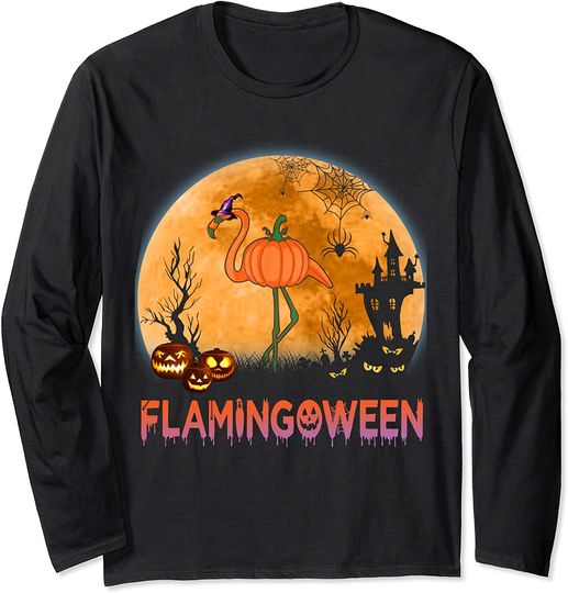Discover Funny Halloween Flamingo Costume Flamingoween Long Sleeve T-Shirt