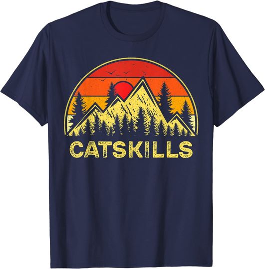 Discover The Catskills Vintage New York Mountains Nature Hiking Souvenir T-Shirt