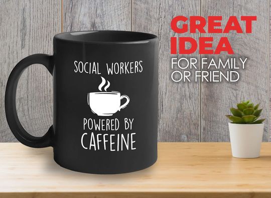 Social Worker Powered By Caffeine Coffee Vintage Mug