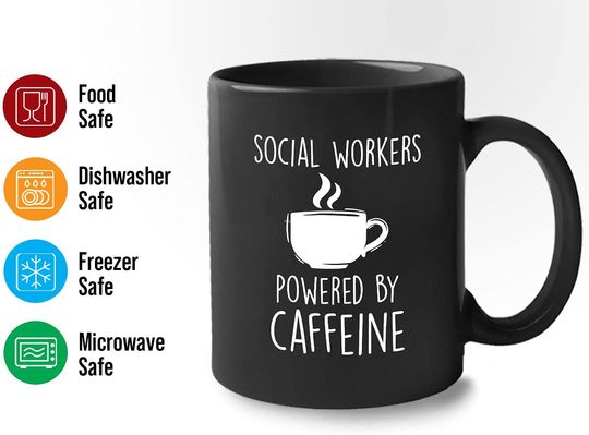 Social Worker Powered By Caffeine Coffee Vintage Mug