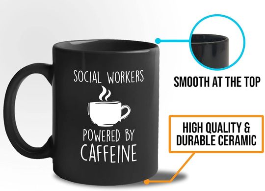 Social Worker Powered By Caffeine Coffee Vintage Mug