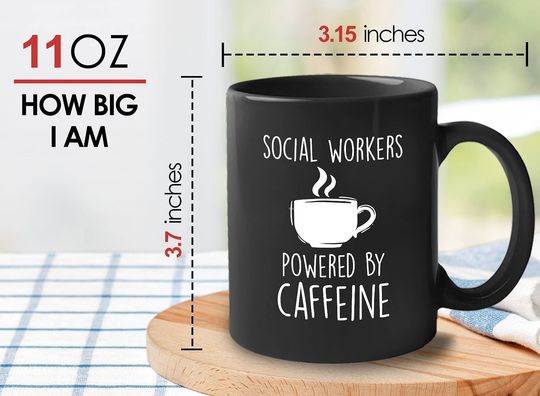 Social Worker Powered By Caffeine Coffee Vintage Mug