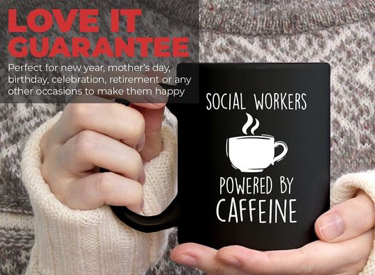 Social Worker Powered By Caffeine Coffee Vintage Mug