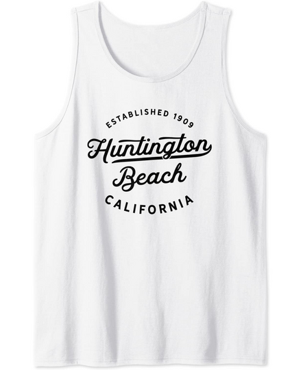 Huntington Beach Classic Retro Vintage California 1909 USA Tank Top