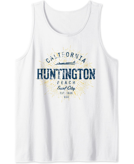 Huntington Beach Vintage Retro Tank Top