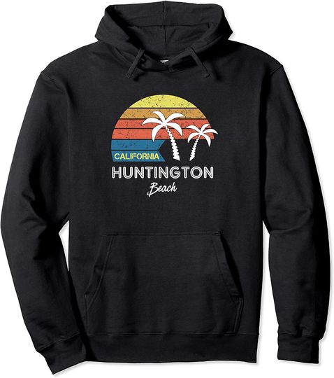 Huntington Beach Retro For Vacationers and Locals Hoodie