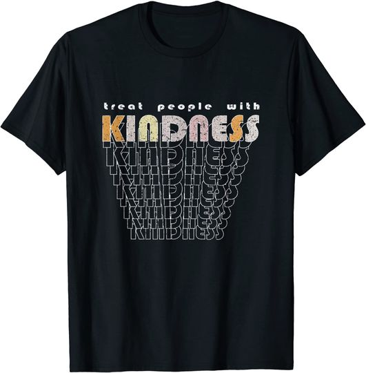Treat People With Kindness Repeated Retro Vibes T-Shirt