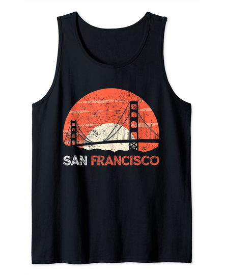 San Francisco California Golden Gate Bridge Tank Top