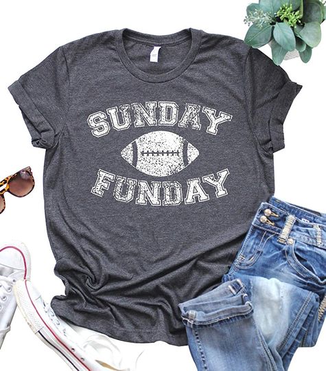 Women American Football Printed Causal Short Sleeve Game Day T-Shirt Top