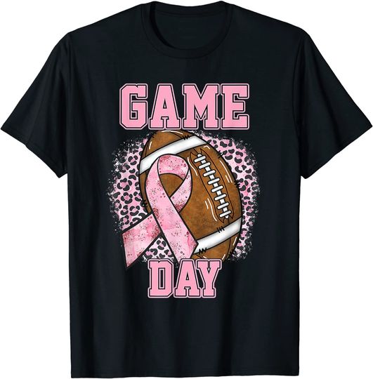 Game Day - Breast Cancer Awareness Pink Football Mom Grandma T-Shirt