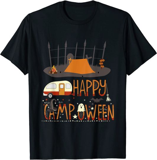 Discover Happy Camp O Ween For Halloween Camping T-Shirt