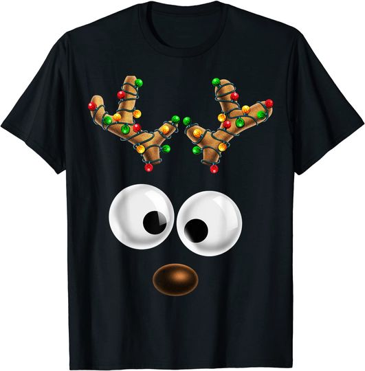 Matching Family Christmas Reindeer Face Christmas Gift Kids T-Shirt