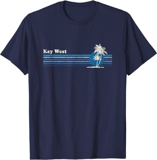 Key West FL Vintage 80s Palm Trees Sunset T-Shirt