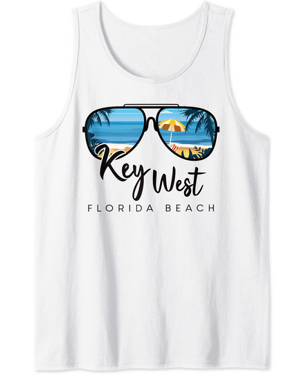 Key West Florida Palm Tree Sunglasses Souvenir Tank Top