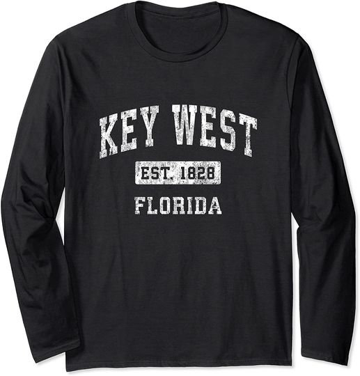Key West Florida FL Vintage Established Sports Design Long Sleeve