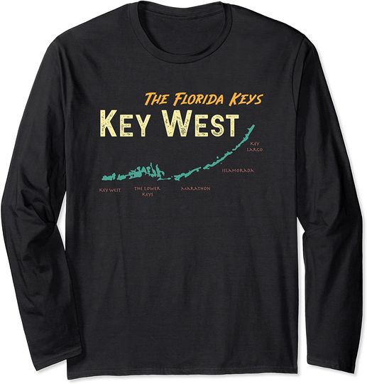Florida Key West Map Long Sleeve