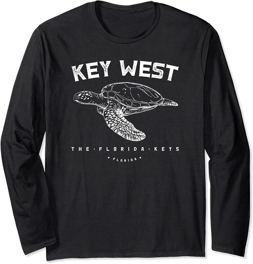 Key West Sea Turtle Florida Keys Scuba Fishing Diving Tee Long Sleeve