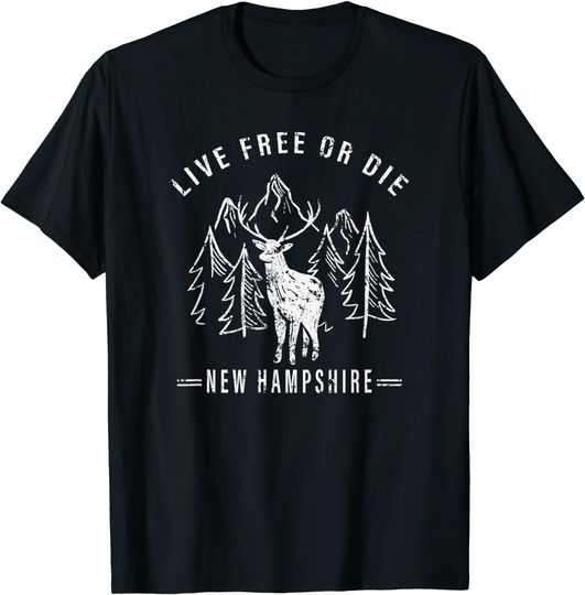 Live Free Or Die New Hampshire Nature Vintage Graphic T-Shirt