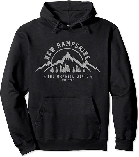 New Hampshire The Granite State Est. 1788 Mountains Gift Pullover Hoodie