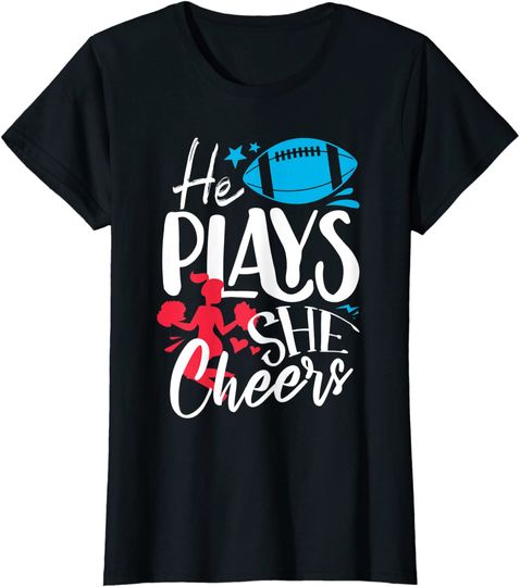 Womens Funny Cheerleading Mom Son Football Daughter Cheer Mom T-Shirt