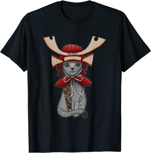 Samurai Cat With Irezumi Monmon Tattoo T-Shirt