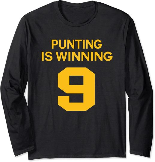 Punting-Is-Winning 9 Black and Gold Long Sleeve T-Shirt