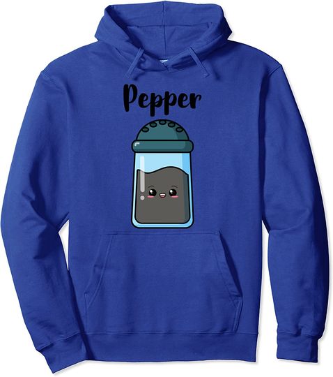 Funny Salt Pepper Halloween Costume Idea Pepper Design Pullover Hoodie