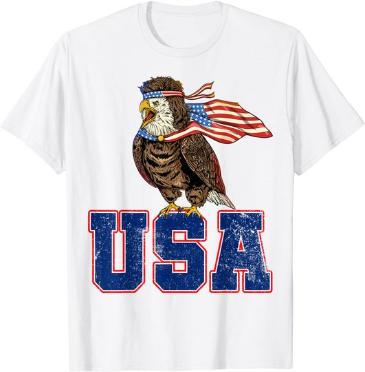 Discover Bald Eagle American Flag USA Flag T-Shirt