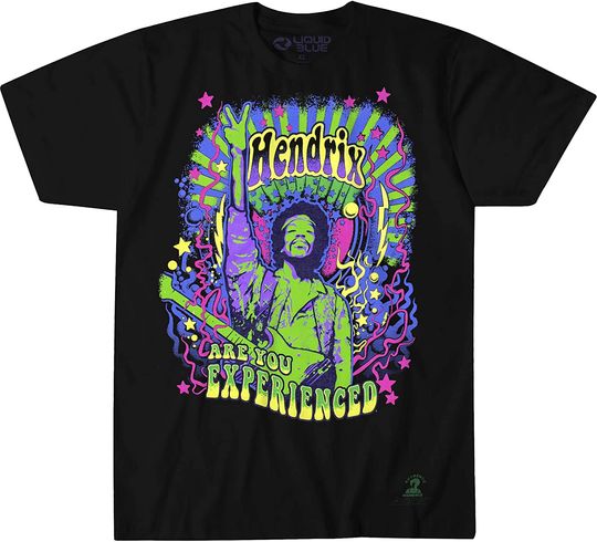 Jimi Hendrix Liquid Blue Are You Experienced T Shirt