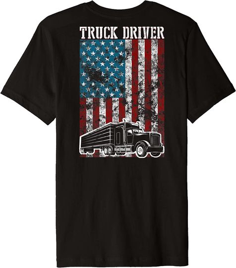 Discover Truck Driver American Flag T-Shirt