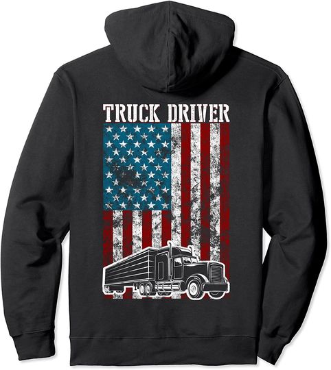 Truck Driver American Flag Hoodie