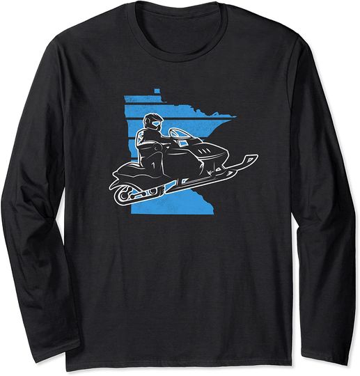 Distressed Brap Snowmobile Minnesota Winter Long Sleeve