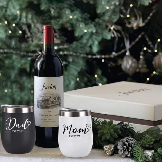 Mom and Dad Wine Tumbler, Mom Dad Est 2021