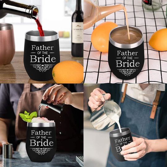 Father of the Bride Wine Tumbler Gifts from Bride Groom Daughter Son