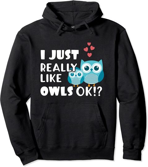 Cute Owl Gift I Just Really Like Owls OK? Pullover Hoodie
