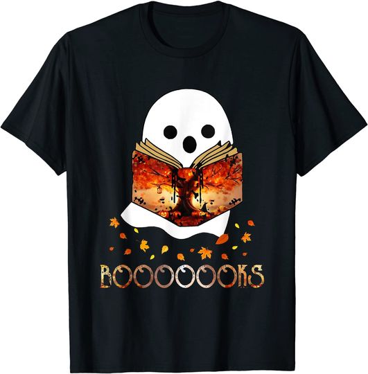 Boo Read Books Library Booooks Ghost Halloween T-Shirt