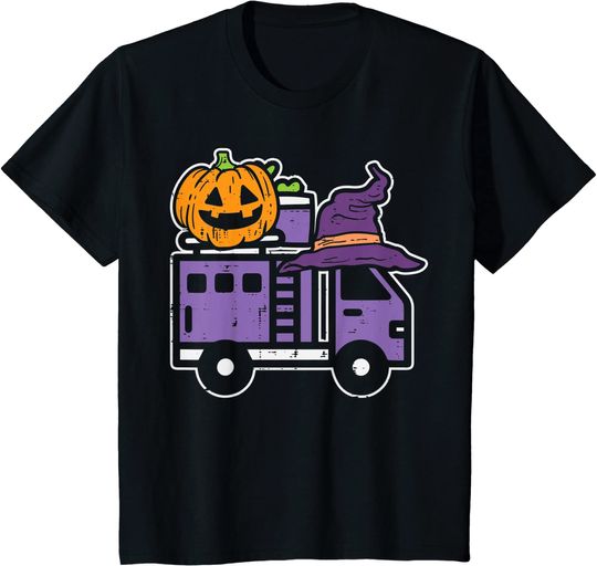 Firefighter Halloween Pumpkin T-Shirt
