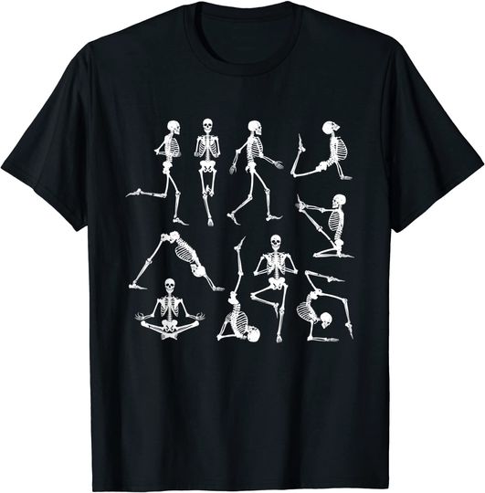 Funny Skeleton Yoga Halloween Costume Yogi Gifts Men Women T-Shirt