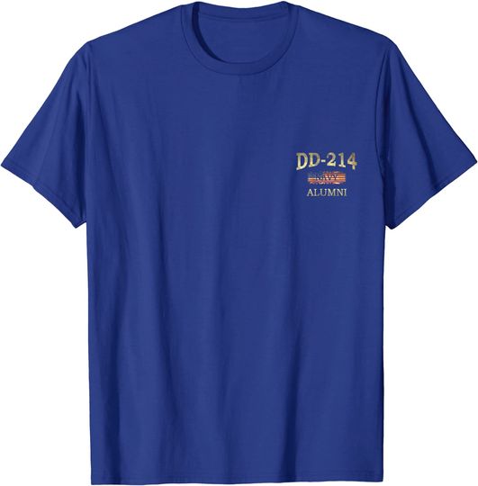 DD-214 Navy Alumni American Flag Military Retired Veteran T-Shirt