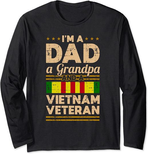 Dad Grandpa Vietnam Veteran Vintage Long Sleeve Shirt Gift
