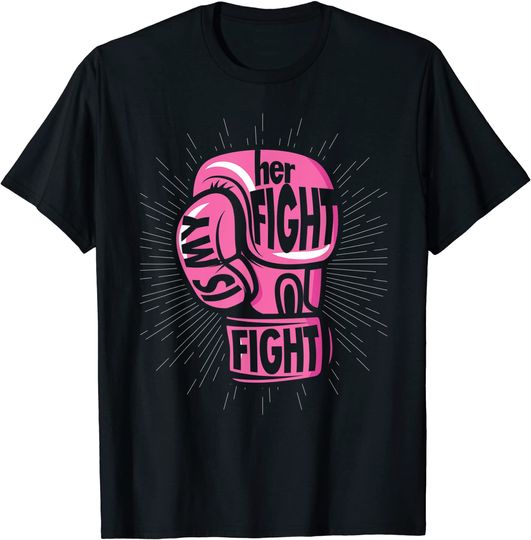 Boxing Gloves Pink Ribbon Supporter Breast Cancer Awareness T-Shirt