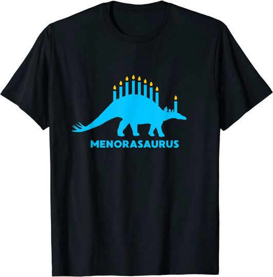 Funny Hanukkah Shirt Dinosaur Stegosaurus Dino Menorah Gift