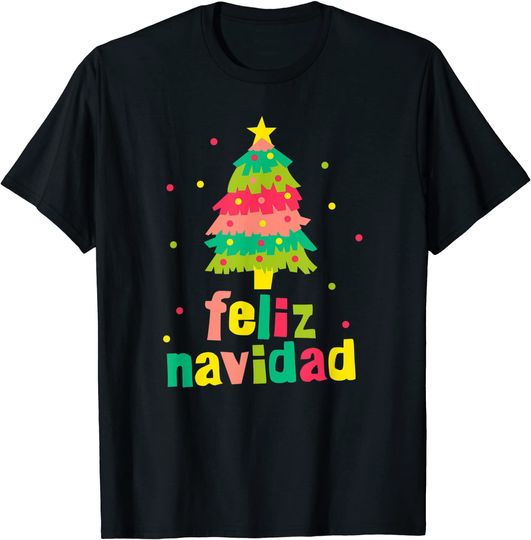 Feliz Navidad Colorful Xmas Tree T-Shirt